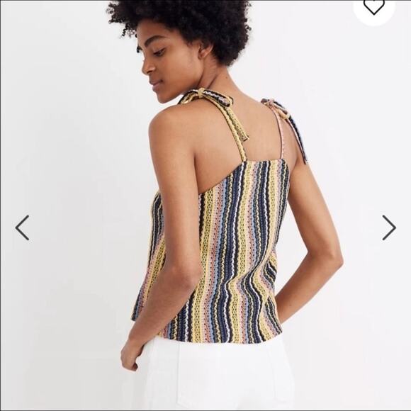 Madewell Texture & Thread Rainbow Crochet Tie-Sleeve Tank Top – Size Small 🌈 - Picture 2 of 6